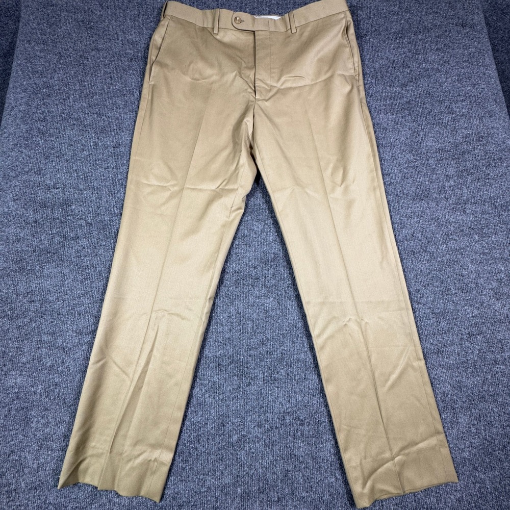 JB Britches Torino Khaki Worsted Wool Dress Pants Mens 36R Made in Italy‎ 750TO